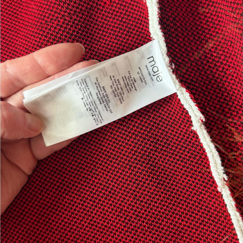 Maje Red and White Knit Cardigan and skirt top size 3, skirt size 36 - Picture 7 of 10
